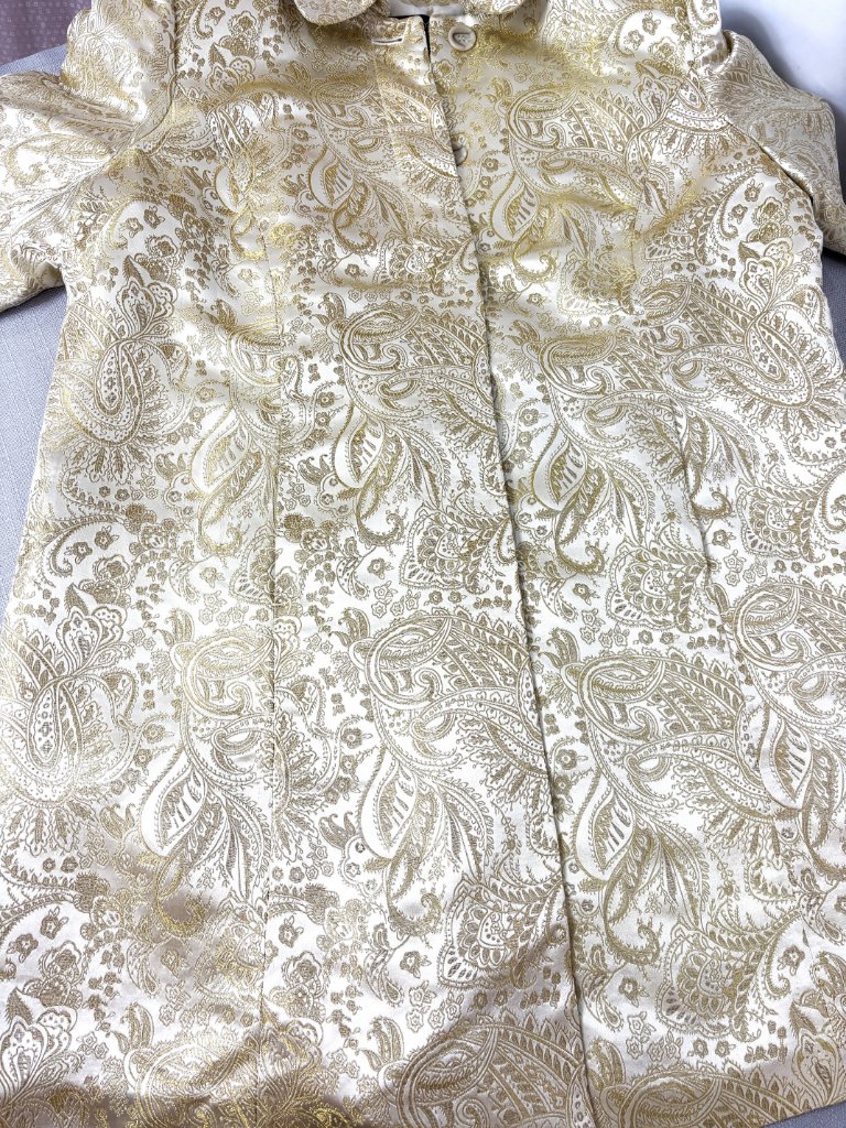 Lane Bryant Ivory Gold Paisley Metallic Brocade Formal Dressy Coat Size 24 — image 6 of 8
